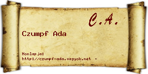 Czumpf Ada névjegykártya